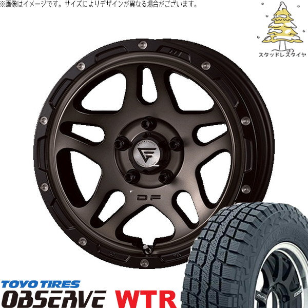 トーヨータイヤ オブザーブ W/T-R 235/70R16 ＋ オーバーランダー マットスモークポリッシュ 16インチ 7J +35 5H114.3P スタッドレス・ホイール4本セット。1枚目。