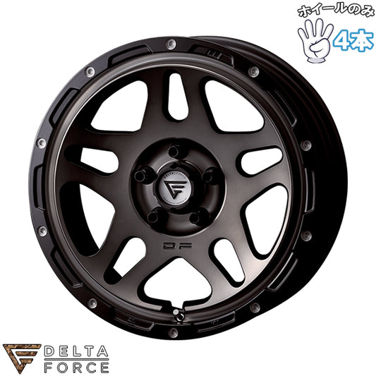 17インチ アルミホイール 5穴114.3 | デルタフォース オーバーランダー マットスモークポリッシュ 7J 4本セット 正規品