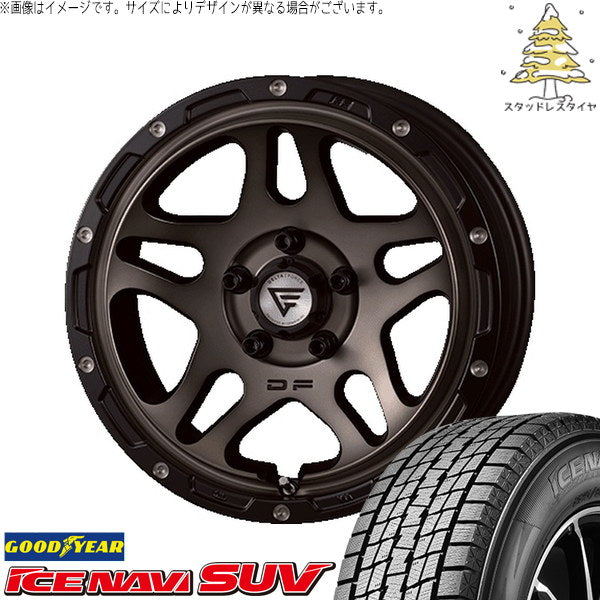 グッドイヤー アイスナビ SUV 265/70R16 ＋ オーバーランダー マットスモークポリッシュ 16インチ 7J +38 6H139.7P スタッドレス・ホイール4本セット。1枚目。
