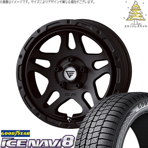 グッドイヤー アイスナビ8 215/65R16 ＋ オーバーランダー マットブラック 16インチ 7J +35 5H114.3P スタッドレス・ホイール4本セット。1枚目。