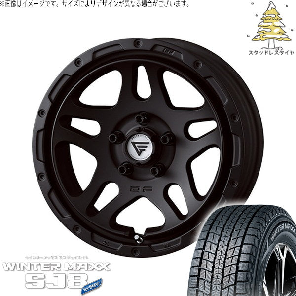 ダンロップ ウィンターマックス SJ8+ 215/70R16 ＋ オーバーランダー マットブラック 16インチ 7J +35 5H114.3P スタッドレス・ホイール4本セット。1枚目。