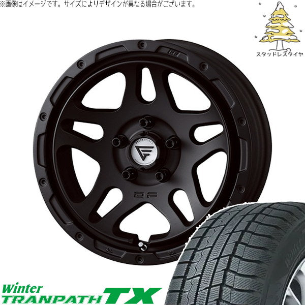 トーヨータイヤ ウィンタートランパス TX 215/70R16 ＋ オーバーランダー マットブラック 16インチ 7J +35 5H114.3P スタッドレス・ホイール4本セット。1枚目。