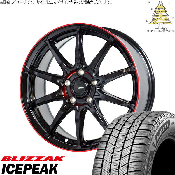 ブリヂストン ブリザック ICEPEAK 265/65R17 ＋ Gスピード P05R ブラック/レッドクリア 17インチ 7J +38 5H114.3P スタッドレス・ホイール4本セット。1枚目。