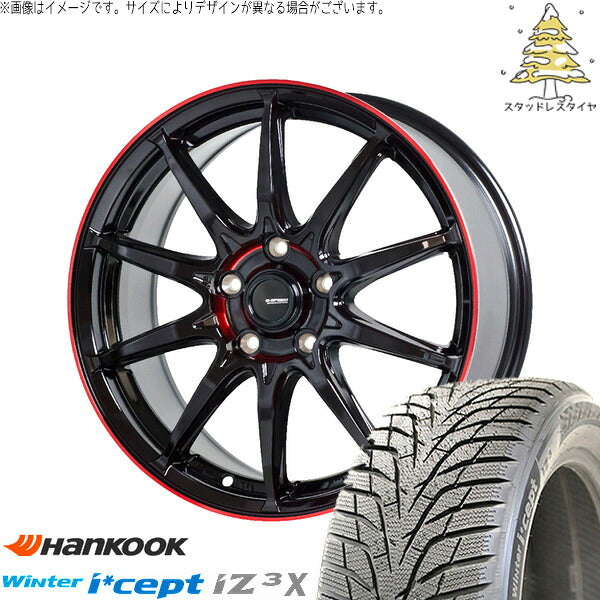 ハンコック ウィンターアイセプト IZ3X W636A 225/65R17 ＋ Gスピード P05R ブラック/レッドクリア 17インチ 7J +48 5H114.3P スタッドレス・ホイール4本セット。1枚目。