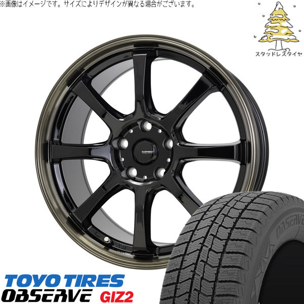 トーヨータイヤ OBSERVE 165/55R14 ＋ Gスピード P08 ブラック/ブロンズクリア 14インチ 4.5J +45 4H100P スタッドレス・ホイール4本セット。1枚目。