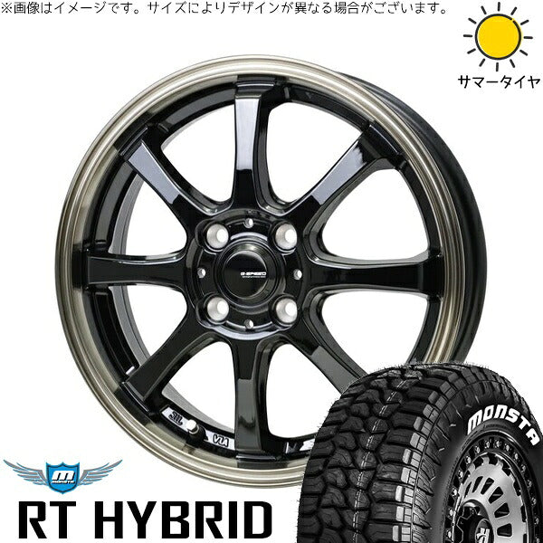 モンスタタイヤ RT ハイブリッド 165/65R14 ＋ Gスピード P08 ブラック/ブロンズクリア 14インチ 4.5J +45 4H100P サマー・ホイール4本セット。1枚目。
