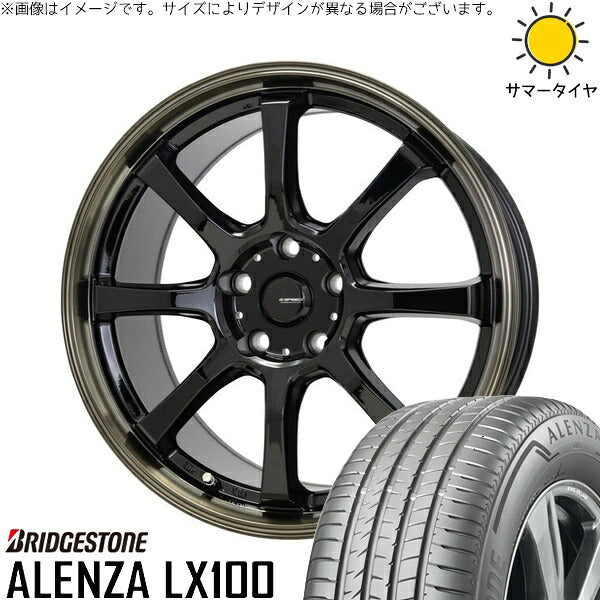 ブリヂストン アレンザ LX100 225/50R18 ＋ Gスピード P08 ブラック/ブロンズクリア 18インチ 7J +48 5H100P サマー・ホイール4本セット。1枚目。