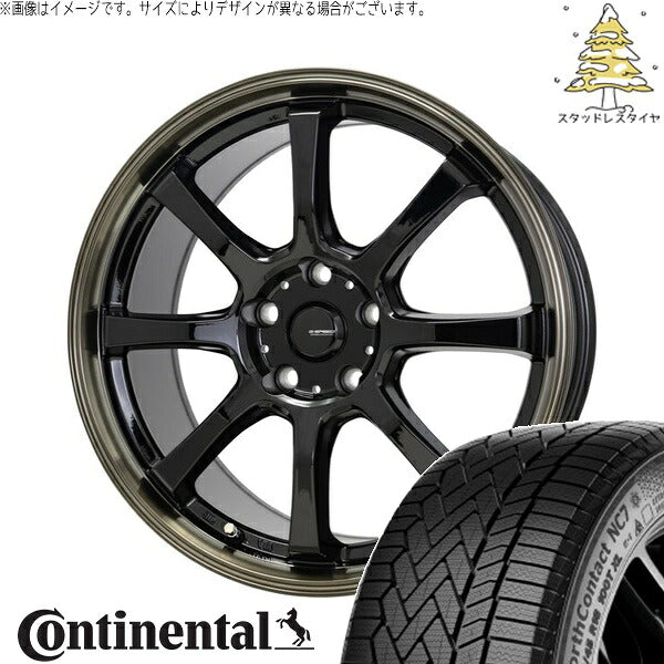 コンチネンタル ノースコンタクト NC7 225/60R17 ＋ Gスピード P08 ブラック/ブロンズクリア 17インチ 7J +38 5H114.3P スタッドレス・ホイール4本セット。1枚目。