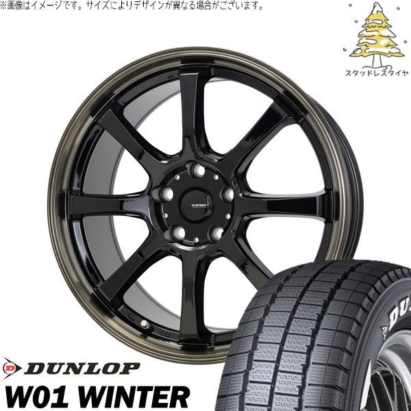 ダンロップ W01 WINTER 215/60R17 ＋ Gスピード P08 ブラック/ブロンズクリア 17インチ 7J +38 5H114.3P スタッドレス・ホイール4本セット。1枚目。