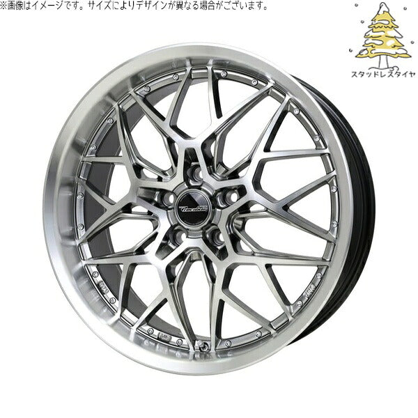 輸入スタッドレスタイヤ（銘柄指定不可） 215/55R17 ＋ プレシャス アストM5 ハイパーシルバーポリッシュ 17インチ 7.0J +48 5H114.3P ホイール4本セット。1枚目。