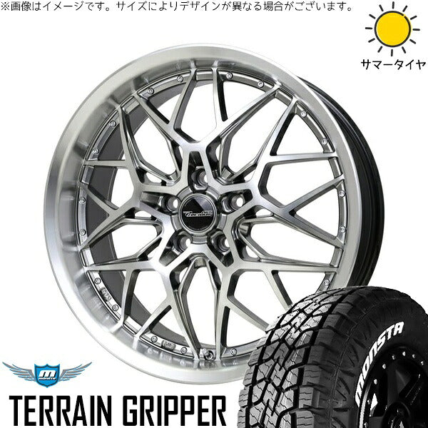 モンスタタイヤ テレーングリッパー (TERRAIN GRIPPER) 225/60R18 ＋ プレシャス アストM5 ハイパーシルバーポリッシュ 18インチ 7J +38 5H114.3P サマー・ホイール4本セット。1枚目。