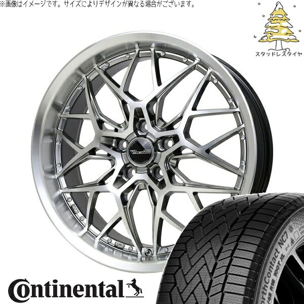 コンチネンタル ノースコンタクト セブン (NorthContact7) 225/60R18 ＋ プレシャス アストM5 ハイパーシルバーポリッシュ 18インチ 7.0J +38 5H114.3P スタッドレス・ホイール4本セット。1枚目。