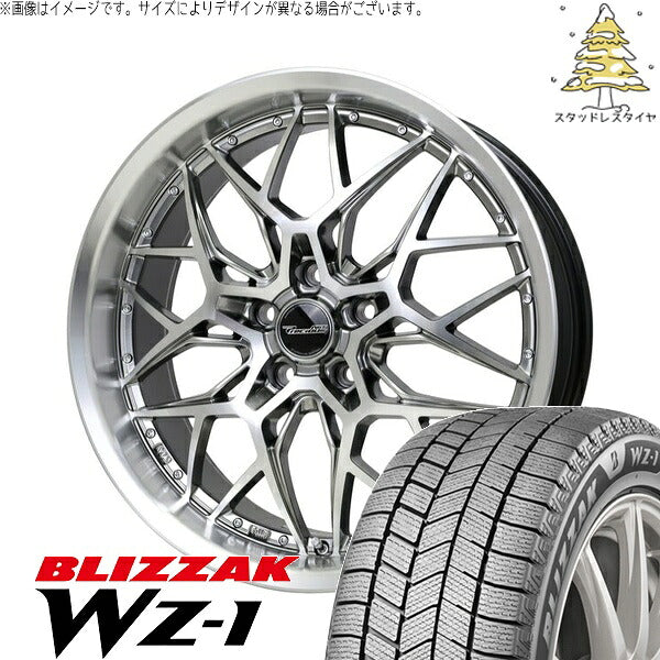 ブリヂストン ブリザック WZ-1 215/40R18 ＋ プレシャス アストM5 ハイパーシルバーポリッシュ 18インチ 8J +42 5H114.3P スタッドレス・ホイール4本セット。1枚目。