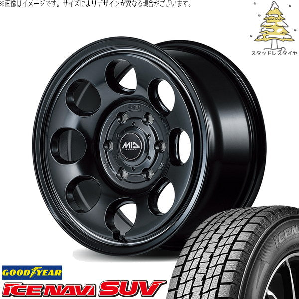 グッドイヤー アイスナビ SUV 215/65R16 ＋ MIDホイール ガルシア パーム8 セミグロスブラック/ヴァーレイポリッシュ 16インチ 6.5J +38 6H139.7P スタッドレス・ホイール4本セット。1枚目。