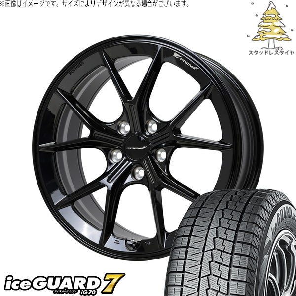 ヨコハマタイヤ アイスガードセブン IG70 225/45R18 ＋ プローバ ラフィナート プレミアムブラック 18インチ 8.5J +42 5H114.3P スタッドレス・ホイール4本セット。1枚目。