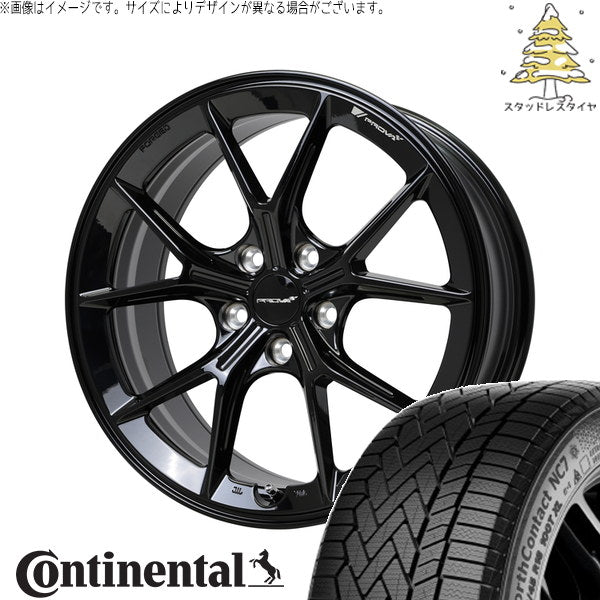 コンチネンタル ノースコンタクト NC7 225/45R18 ＋ プローバ ラフィナート プレミアムブラック 18インチ 8.5J +42 5H114.3P スタッドレス・ホイール4本セット。1枚目。
