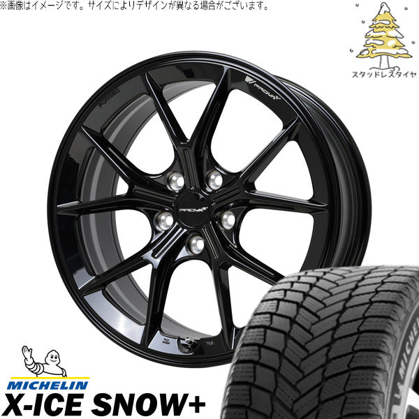 ミシュラン エックスアイス スノー+ 245/40R18 ＋ プローバ ラフィナート プレミアムブラック 18インチ 8J +45 5H114.3P スタッドレス・ホイール4本セット。1枚目。