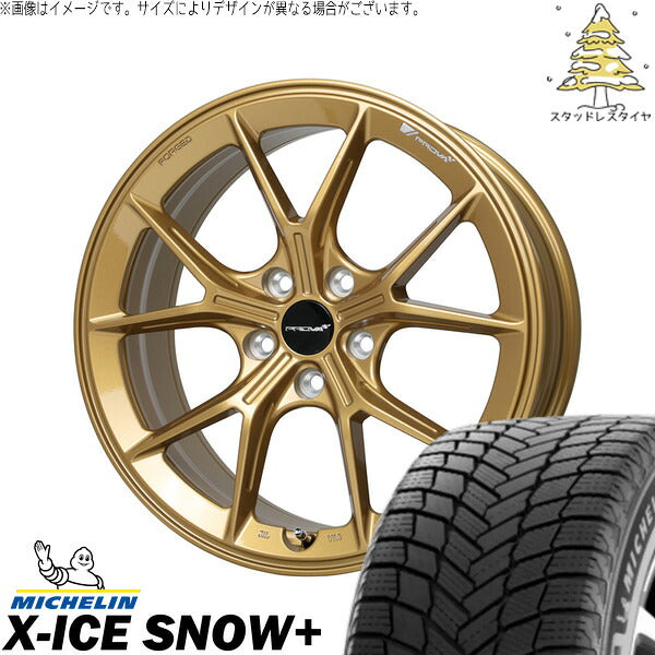 ミシュラン エックスアイス スノー+ 245/40R18 ＋ プローバ ラフィナート プレミアムゴールド 18インチ 8.5J +42 5H114.3P スタッドレス・ホイール4本セット。1枚目。