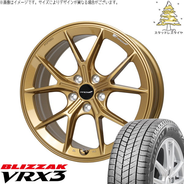ブリヂストン ブリザック VRX3 245/40R18 ＋ プローバ ラフィナート プレミアムゴールド 18インチ 8J +45 5H114.3P スタッドレス・ホイール4本セット。1枚目。