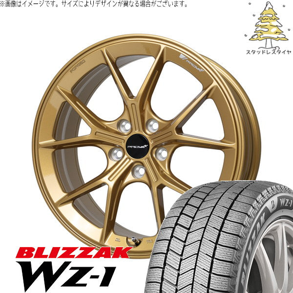 ブリヂストン ブリザック WZ-1 225/60R18 ＋ プローバ ラフィナート プレミアムゴールド 18インチ 8J +45 5H114.3P スタッドレス・ホイール4本セット。1枚目。