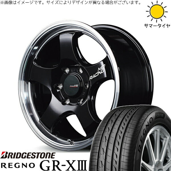 ブリヂストン レグノ GR-X3 RV 215/60R17 ＋ MIDレーシング R05-HC ブラックリムポリッシュ 17インチ 6.5J +38 6H139.7P サマー・ホイール4本セット。1枚目。