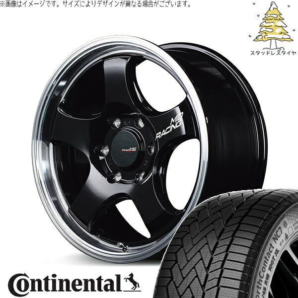 コンチネンタル ノースコンタクト NC7 215/60R17 ＋ MIDレーシング R05-HC ブラックリムポリッシュ 17インチ 6.5J +38 6H139.7P スタッドレス・ホイール4本セット。1枚目。