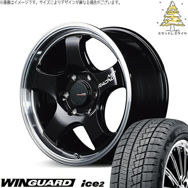 ネクセン ウィンガード アイス2 (WinGUARD ice2) 215/60R17 ＋ MIDレーシング R05-HC ブラックリムポリッシュ 17インチ 6.5J +38 6H139.7P スタッドレス・ホイール4本セット。1枚目。