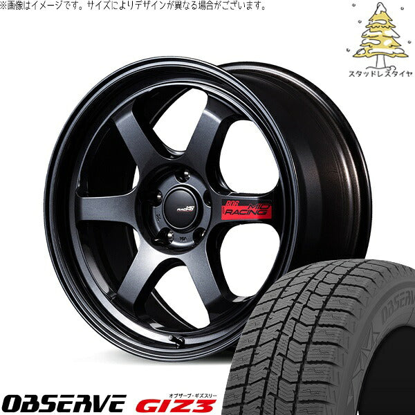 トーヨータイヤ オブザーブ GIZ3 245/40R18 ＋ MIDレーシング R06 クリスタルブラック 18インチ 9.5J +12 5H114.3P スタッドレス・ホイール4本セット。1枚目。
