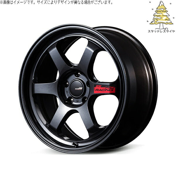 輸入スタッドレスタイヤ（銘柄指定不可） 225/50R17 ＋ MIDレーシング R06 クリスタルブラック 17インチ 7.5J +44 5H114.3P ホイール4本セット。1枚目。