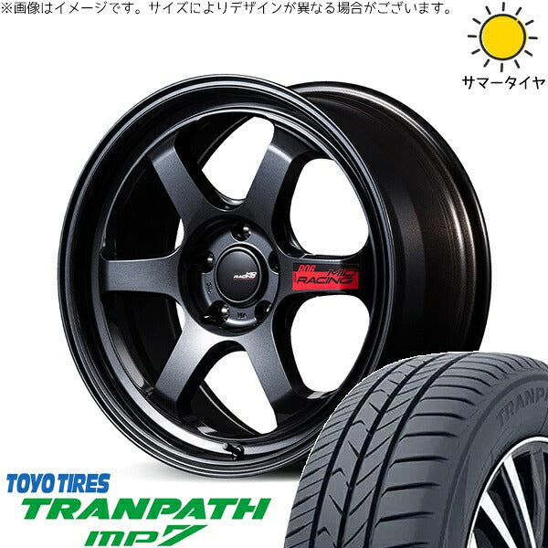 トーヨータイヤ トランパス MP7 215/50R17 ＋ MIDレーシング R06 クリスタルブラック 17インチ 7.5J +44 5H114.3P サマー・ホイール4本セット。1枚目。