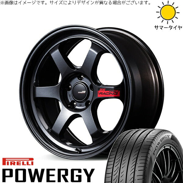 ピレリ パワジー 205/45R17 ＋ MIDレーシング R06 クリスタルブラック 17インチ 7.5J +44 5H114.3P サマー・ホイール4本セット。1枚目。