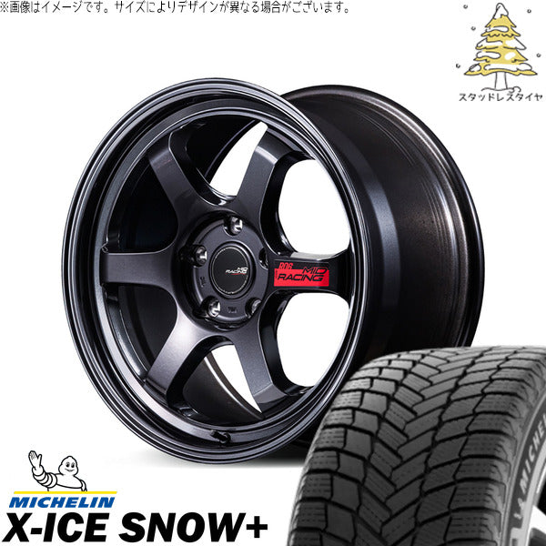 ミシュラン エックスアイス スノー+ 235/65R18 ＋ MIDレーシング R06 クリスタルブラック 18インチ 8.5J +38 5H114.3P スタッドレス・ホイール4本セット。1枚目。