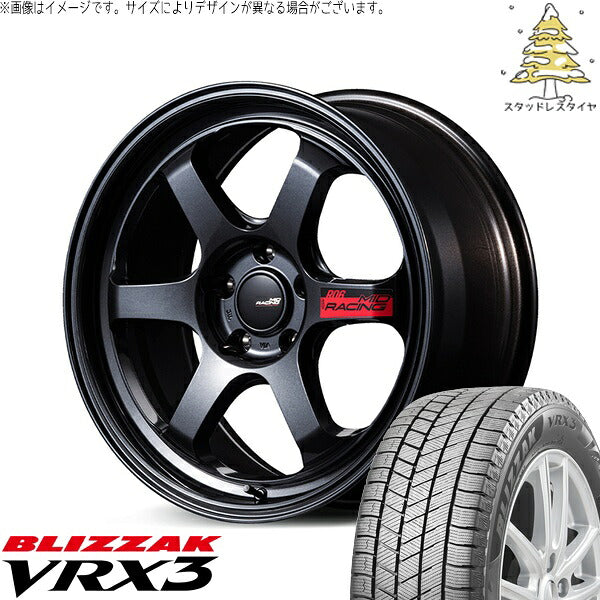ブリヂストン ブリザック VRX3 245/40R18 ＋ MIDレーシング R06 クリスタルブラック 18インチ 9.5J +12 5H114.3P スタッドレス・ホイール4本セット。1枚目。