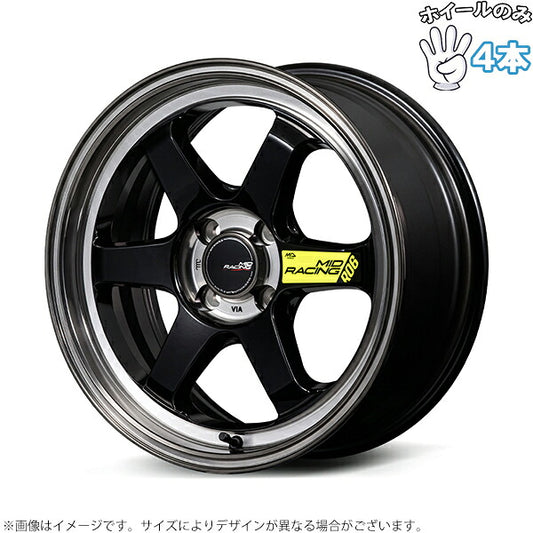 MIDレーシング R06 ブラッククリアポリッシュ 4本。代表画像。穴数・サイズは商品仕様をご確認ください。