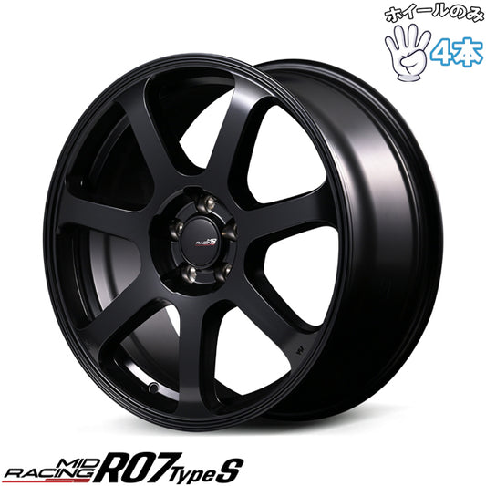 18インチ アルミホイール 5穴100 | MIDレーシング R07 TypeS セミグロスブラック 8J 4本