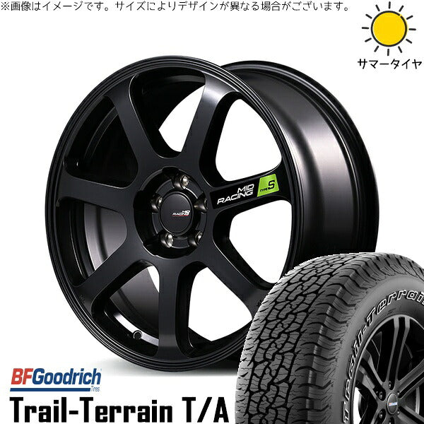 BFグッドリッチ トレイルテレーン T/A 235/55R18 ＋ MIDレーシング R07 タイプS セミグロスブラック 18インチ 8J +45 5H114.3P サマー・ホイール4本セット。1枚目。