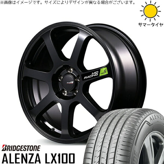 ブリヂストン アレンザ LX100 225/60R17 ＋ MIDレーシング R07 タイプS セミグロスブラック 17インチ 7J +48 5H114.3P サマー・ホイール4本セット。1枚目。