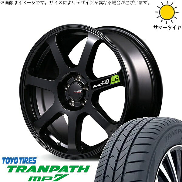 トーヨータイヤ トランパス MP7 225/60R18 ＋ MIDレーシング R07 タイプS セミグロスブラック 18インチ 8J +45 5H114.3P サマー・ホイール4本セット。1枚目。