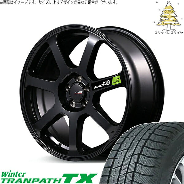 トーヨータイヤ ウィンタートランパス TX 215/60R17 ＋ MIDレーシング R07 タイプS セミグロスブラック 17インチ 7J +48 5H114.3P スタッドレス・ホイール4本セット。1枚目。