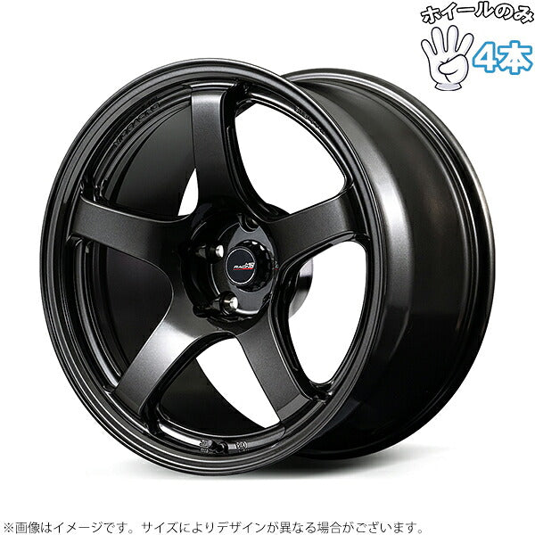 MIDレーシング R50 EVO ブラックメタリック 4本。代表画像。穴数・サイズは商品仕様をご確認ください。