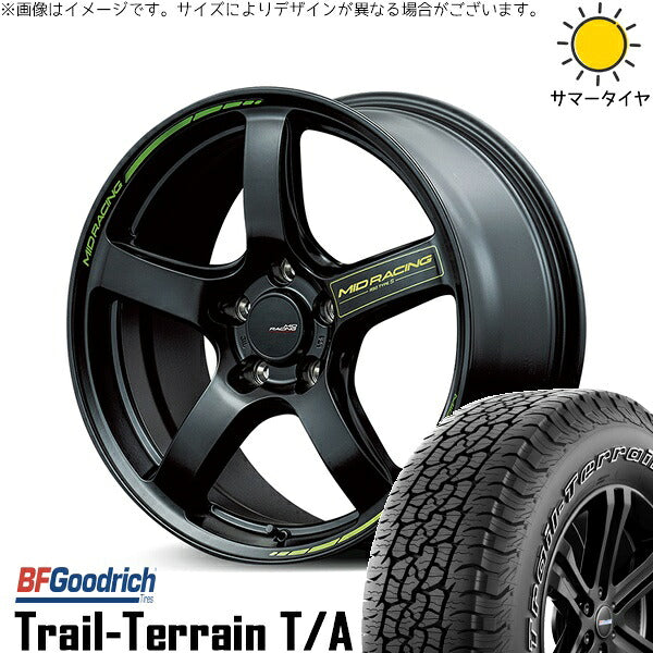 BFグッドリッチ トレイルテレーン T/A 235/55R18 ＋ MIDレーシング R50 タイプS セミグロスブラック 18インチ 8J +45 5H114.3P サマー・ホイール4本セット。1枚目。