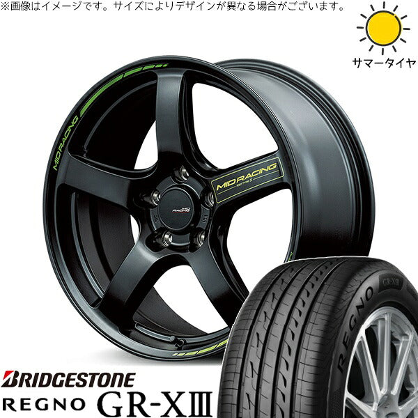 ブリヂストン レグノ GR-X3 RV 215/60R17 ＋ MIDレーシング R50 タイプS セミグロスブラック 17インチ 7J +48 5H114.3P サマー・ホイール4本セット。1枚目。
