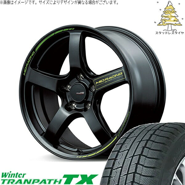 トーヨータイヤ ウィンタートランパス TX 235/55R18 ＋ MIDレーシング R50 タイプS セミグロスブラック 18インチ 8J +45 5H114.3P スタッドレス・ホイール4本セット。1枚目。