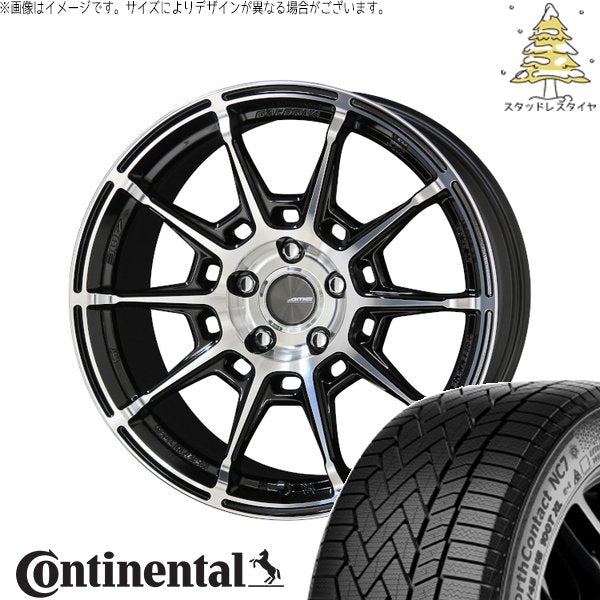 コンチネンタル ノースコンタクト NC7 245/45R19 ＋ ガレルナ レフィーノ ブラックポリッシュ 19インチ 8J +45 5H114.3P スタッドレス・ホイール4本セット。1枚目。