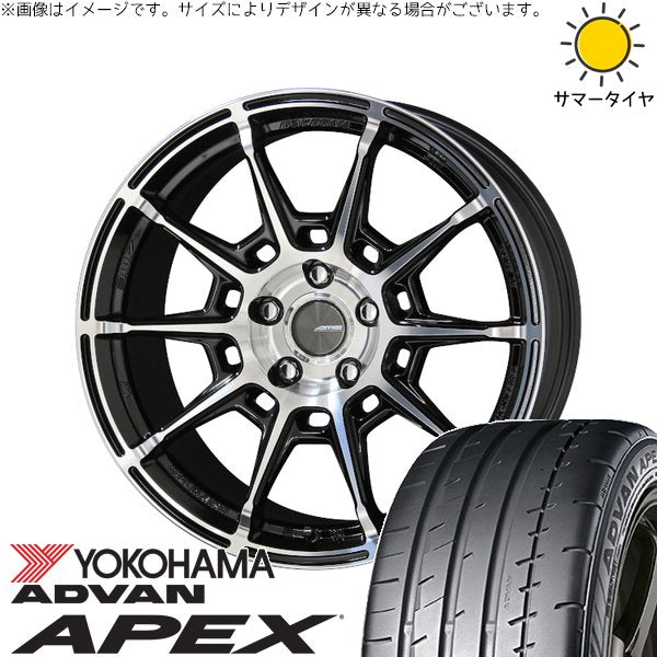 ヨコハマタイヤ アドバン APEX V601 245/40R19 ＋ ガレルナ レフィーノ ブラックポリッシュ 19インチ 8J +35 5H114.3P サマー・ホイール4本セット。1枚目。