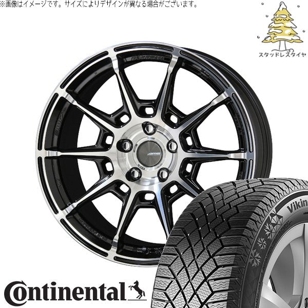 コンチネンタル バイキングコンタクト7 245/40R20 ＋ ガレルナ レフィーノ ブラックポリッシュ 20インチ 8.5J +35 5H114.3P スタッドレス・ホイール4本セット。1枚目。