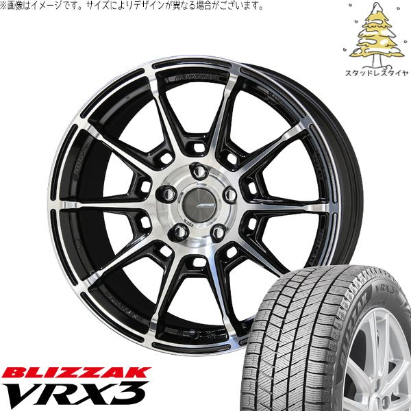 ブリヂストン ブリザック VRX3 225/55R19 ＋ ガレルナ レフィーノ ブラックポリッシュ 19インチ 8J +45 5H114.3P スタッドレス・ホイール4本セット。1枚目。