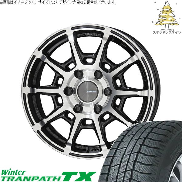 トーヨータイヤ ウィンタートランパス TX 215/60R17 ＋ ガレルナ レフィーノ ブラックポリッシュ 17インチ 6.5J +38 6H139.7P スタッドレス・ホイール4本セット。1枚目。