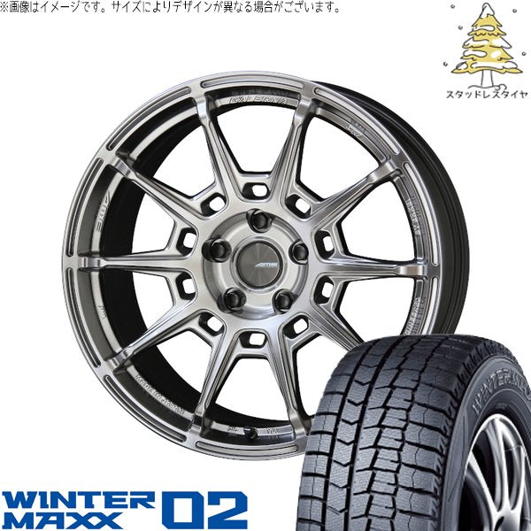 ダンロップ ウィンターマックス02 235/50R18 ＋ ガレルナ レフィーノ ハイパーシルバー 18インチ 8.5J +45 5H114.3P スタッドレス・ホイール4本セット。1枚目。