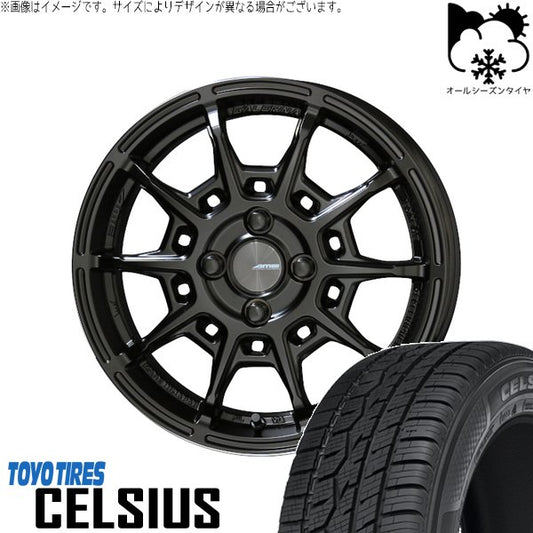 トーヨータイヤ セルシアス 185/60R15 ＋ ガレルナ レフィーノ マットブラック 15インチ 6J +45 4H100P オールシーズン・ホイール4本セット。1枚目。